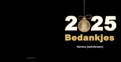 Kerstkaart modern goud jaartal bedankjes 