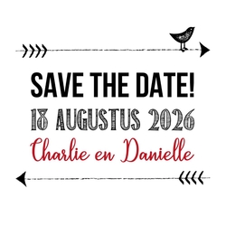 Trouwkaart Save the date - vogeltje