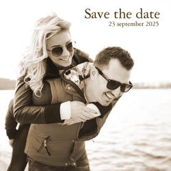 Save the date kaart sepia