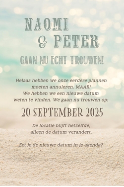 Change the date kaart strand