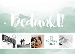 Bedankkaart watercolor groen