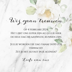 Save the date marmer met bloemen