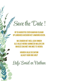 Save the date kaart botanisch