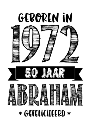 Verjaardagskaart geboren in 1971 50 jaar Abraham gefeliciteerd