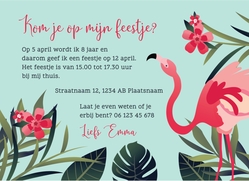 Uitnodiging kinderfeestje flamingo